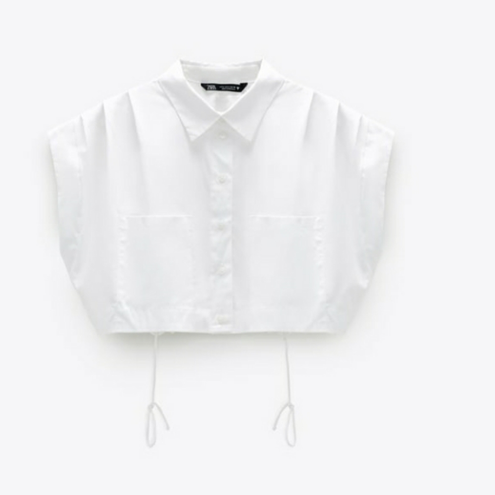 Pocket cropped shirt trf